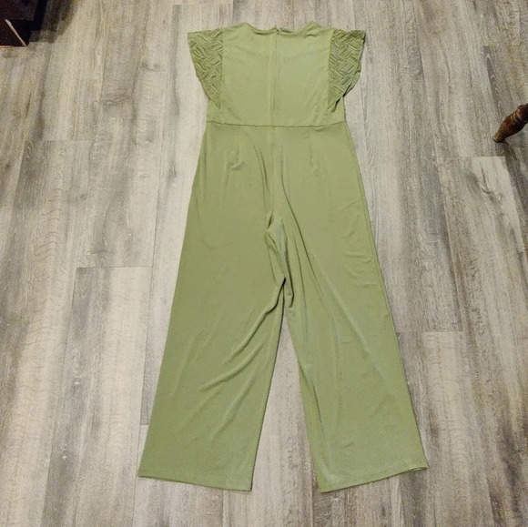 H by Halston Wide Leg Jumpsuit with Lace Sleeves - Picture 6 of 7